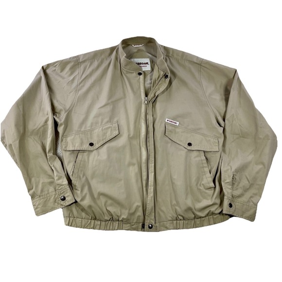 Vintage men's McGregor Bomber Lightweight Jacket Full‎ Zip Windbreaker Lg 80 - Picture 1 of 11